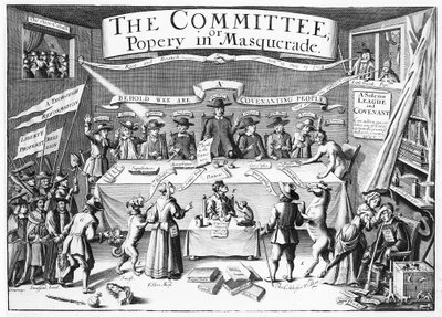 Het comité of popery in vermomming, naar een ontwerp van Sir Roger L